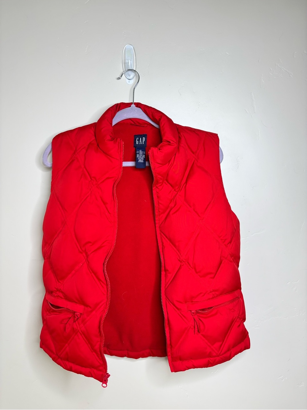 GAP Bright Red Quilted Puffer Vest